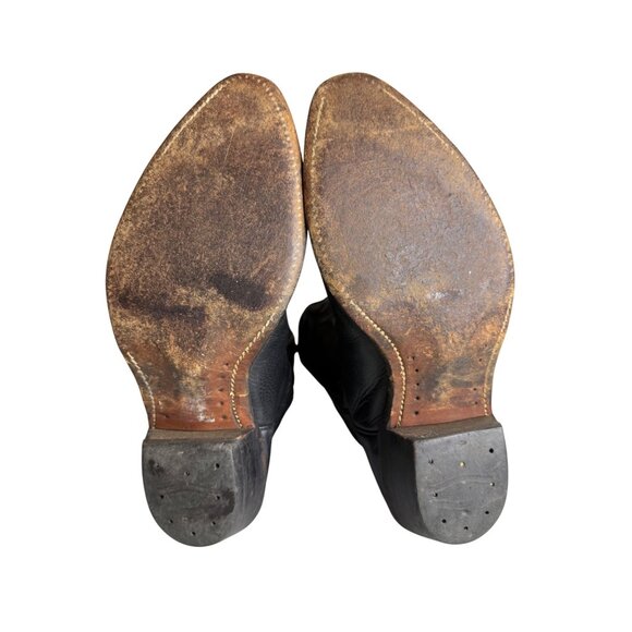 Vintage Boulet Mens Black Leather Western Cowboy Boots 11 - Picture 9 of 9